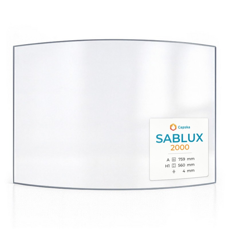 SABLUX 2000 Curved Glass Panel for Wood Burning Stove