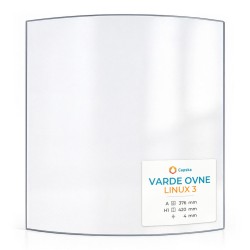Varde Ovne LINUX 3 Glas - in sich gebogenes Kaminglas für Kaminofen