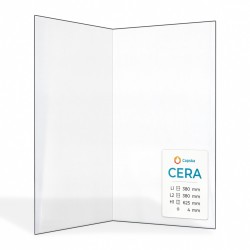 Cera (380+380)X625 Glass - Folded glass panel for wood burning stove