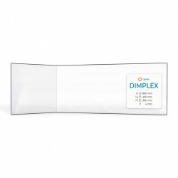 Dimplex (800+450)X300 Glass - Folded glass panel for wood burning stove