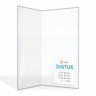 Justus (140+120)X249 Glas - Gefaltet Kaminglas für Kaminofen