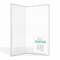Vitre Justus (140+120)X249 - Verre Pliée pour poêle à bois