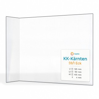 Vetro Kk-Kärnten 59/1 Eck - Vetro Piegato per inserto caminetto