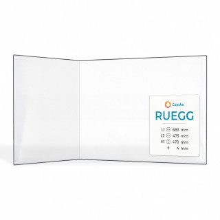 Vetro Ruegg (683+475)X470 - Vetro Piegato per caminetto
