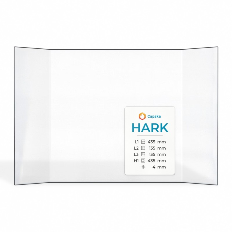 Vetro Hark (135+435+135)X435 - Vetro Prismatico per inserto per caminetto