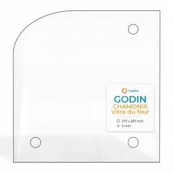 Vitre Godin CHAMONIX VITRE DU FOUR - Verre 1 angle arrondi percé pour insert