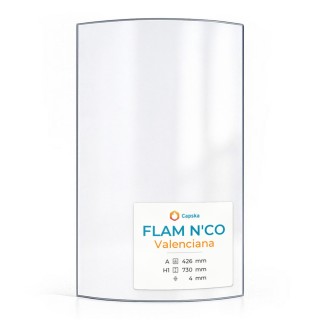 FLAM N'CO VALENCIANA Glass Panel - Curved Design for Wood Burning Stove