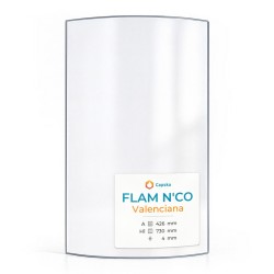 Flam N'Co VALENCIANA Glass - Curved 4 cut corners glass panel for wood burning stove