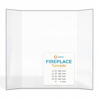 Vitre Fireplace Tornado 520 x 440 mm - Verre Prismatique - Capska
