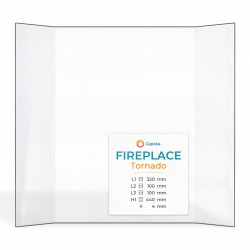 Tornado Fireplace Prismatic Glass shield for Wood Inserts