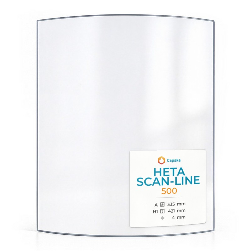Vitre Heta Scan-Line 500 - Verre courbe pour poêle à bois