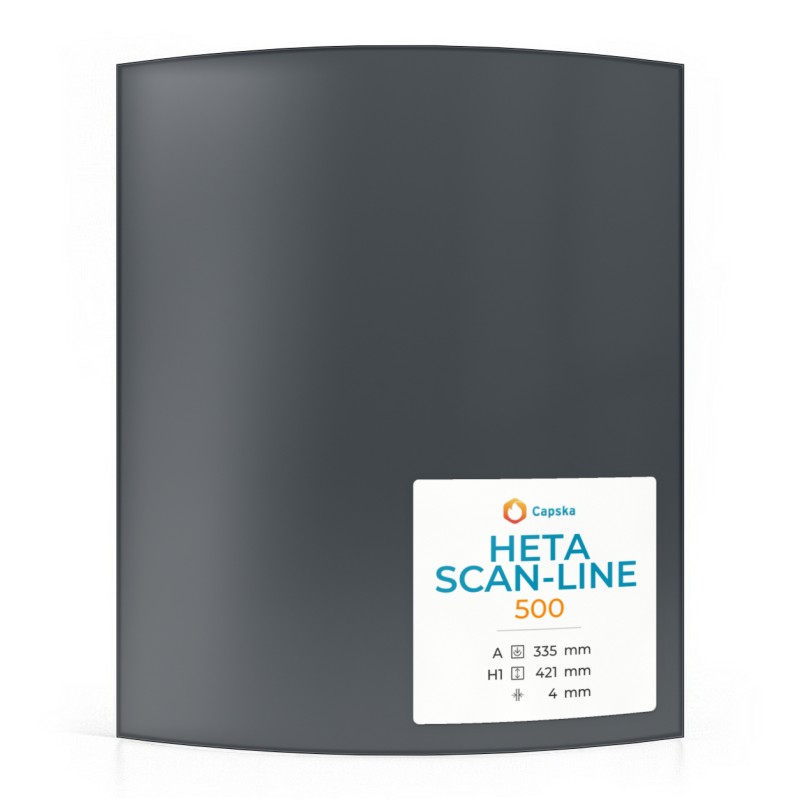Heta Scan-Line 500 Glass Panel - Curved for Wood Burning Stove