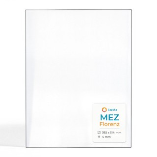 Mez FLORENZ Glas - Rechteck Gebohrt Kaminglas für Kaminofen
