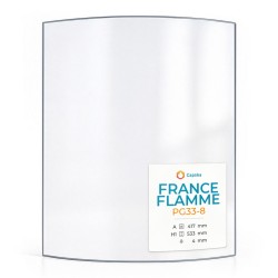 Vetro France Flamme PG33-8 - Vetro Curvo per stufa a legna