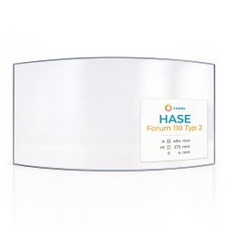 Hase FORUM 110 TYP 2 Glas - in sich gebogenes Kaminglas für Kaminofen