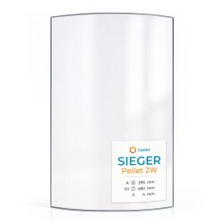 Sieger PELLET 2W Glass - Curved glass panel for wood burning stove