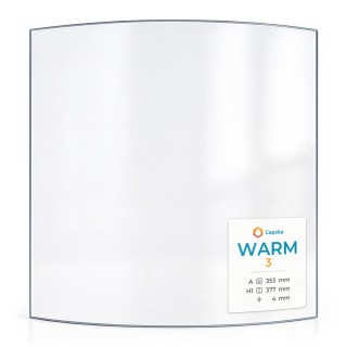 Warm 3 Curved Glass 353x377x4mm - Wood Stove - Capska