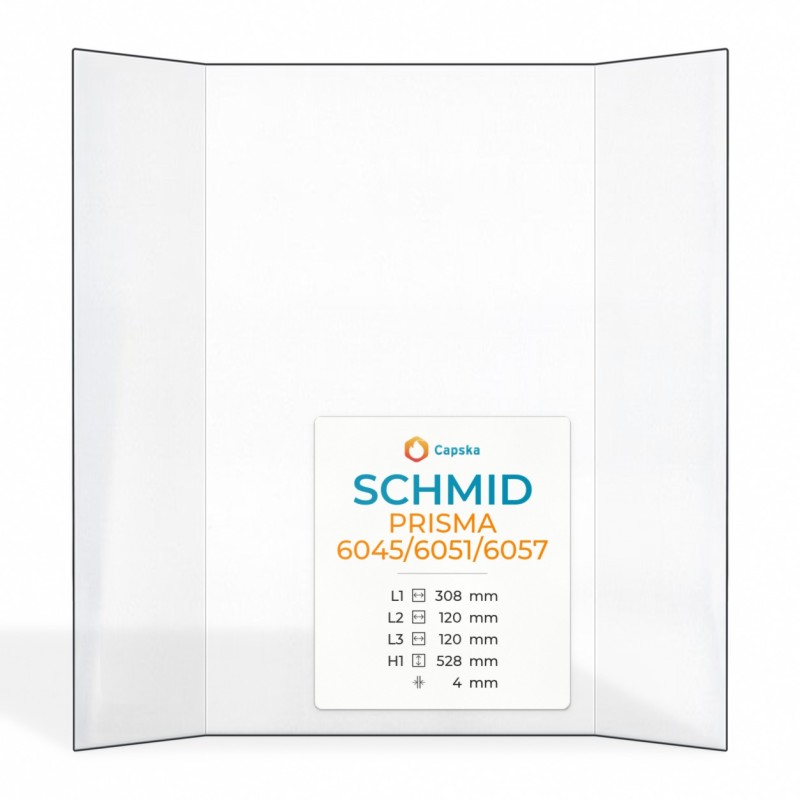 Glas für Kaminofen Schmid PRISMA 6045/6051/6057 - Hochwertiges Keramikglas - Capska