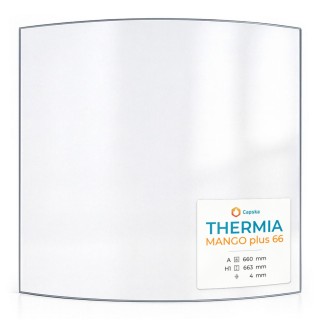 Thermia MANGO PLUS 66 Glas - Ofenmodell in sich gebogenes Kaminglas