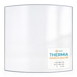 Thermia MANGO PLUS 66 Glass - Curved glass panel for wood burning stove