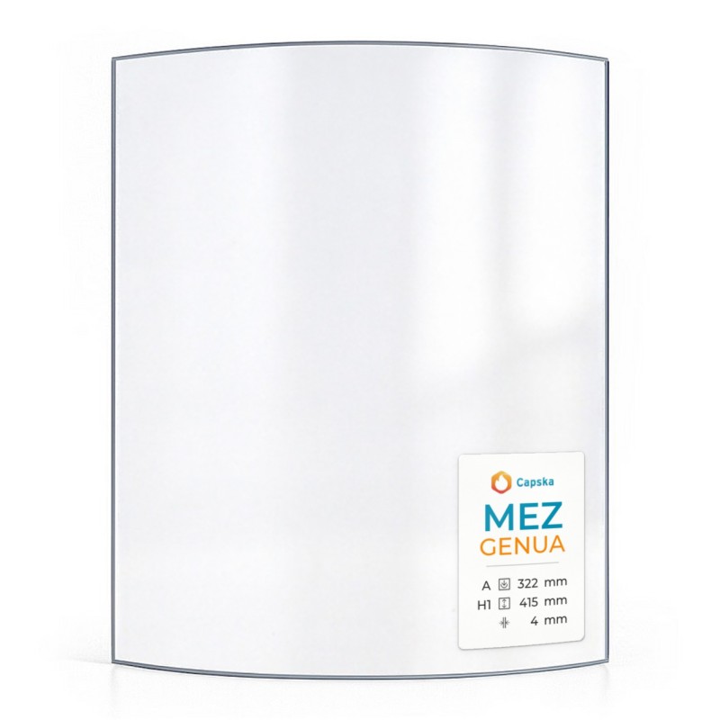 MEZ GENUA Curved Glass Panel for Wood Burning Stove