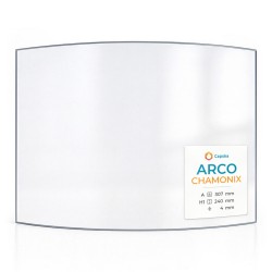 Gebogenes Kaminglas für Arco Chamonix Holzofen-Modelle