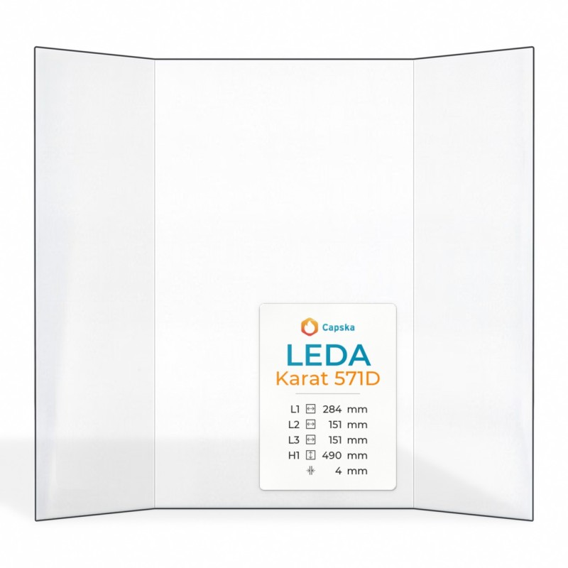 LEDA Karat 571D Glass Panel - Prismatic Fireplace Insert