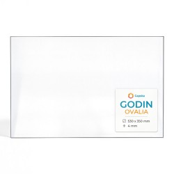 Godin OVALIA Glas - Rechteck Kaminglas für Kaminofen
