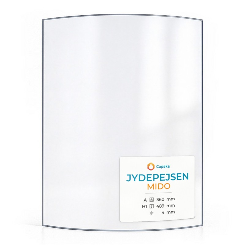 Jydepejsen MIDO Glass - Curved Panel for Wood Burning Stove