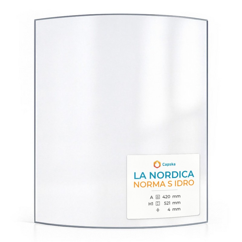 La Nordica NORMA S IDRO Glass - Curved Panel for Wood Burning Stove