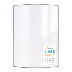 Hase LISBOA Glas - in sich gebogenes Kaminglas für Kaminofen