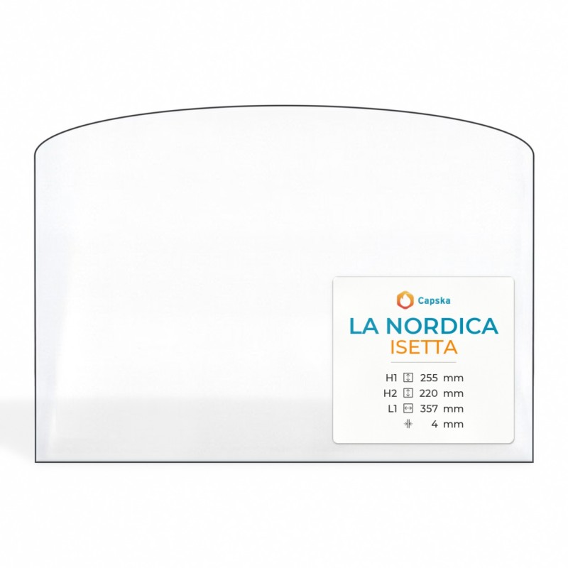 La Nordica ISETTA Glass - Arched Rectangle Panel for Wood Burning Stove
