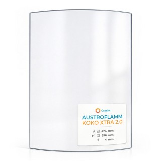 Austroflamm KOKO XTRA 2.0 Glas - Gebogenes Kaminglas für Kaminofen
