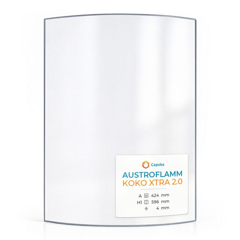 Austroflamm KOKO XTRA 2.0 Glass - Curved Panel for Wood Burning Stove