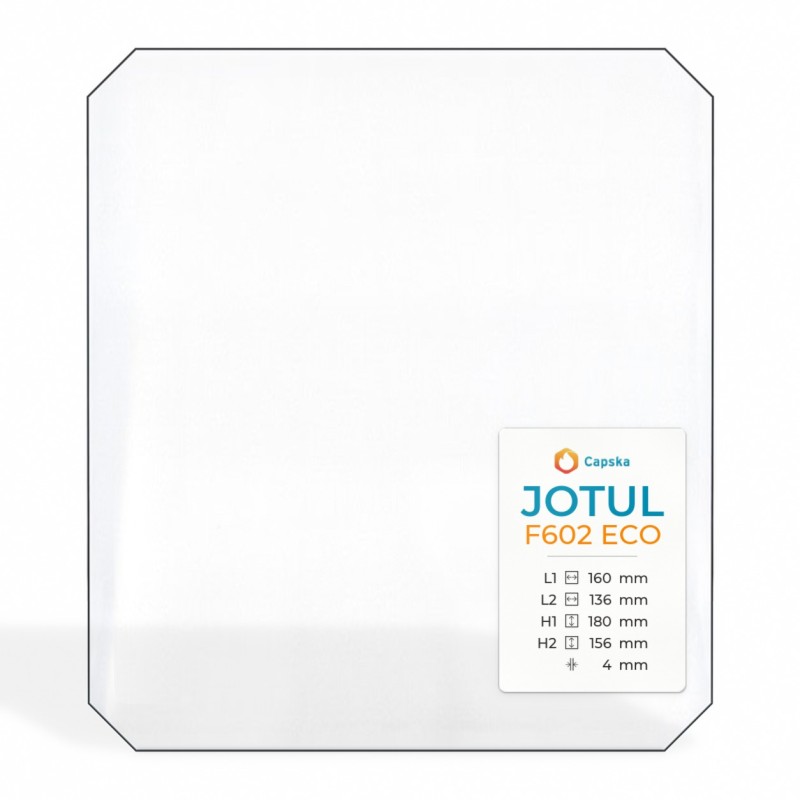 Vitre Jotul F602 ECO - Verre 4 angles coupés pour poêle à bois