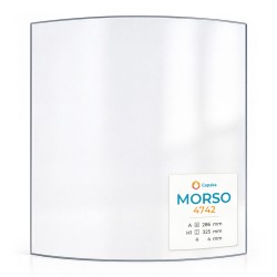 Morso 4742 Glas - in sich gebogenes Kaminglas für Kaminofen