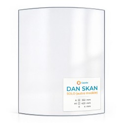 Dan Skan SOLO (other glass model) - Curved glass panel for wood burning stove