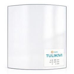 Tulikivi Glas - in sich gebogenes Kaminglas für Kaminofen