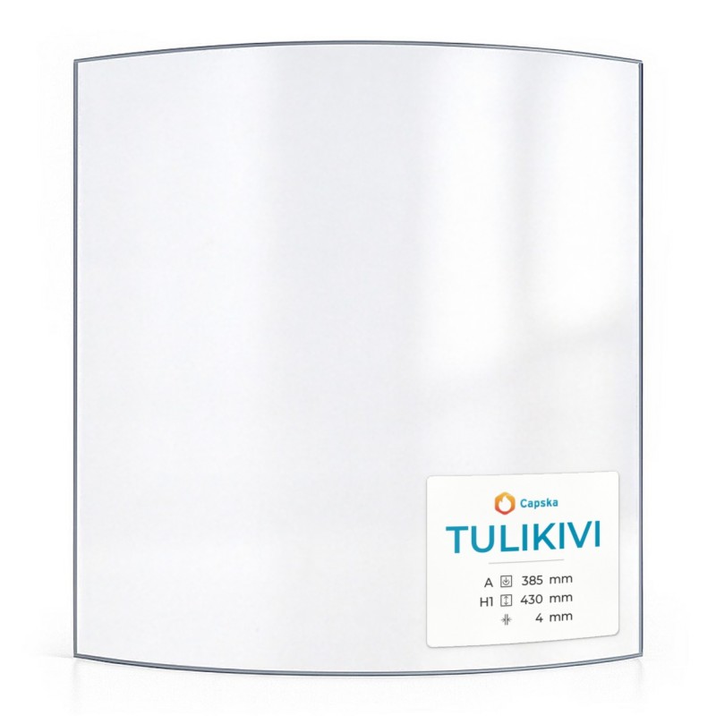 Tulikivi Glas - Gebogenes Kaminglas für Kaminofen