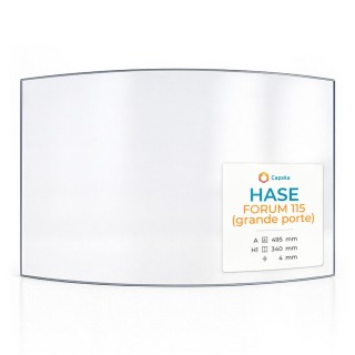 HASE FORUM 115 Curved Glass Panel for Wood Burning Stove