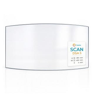 Glas für Kaminofen SCAN DSA 5 gebogen - 810x450x4mm