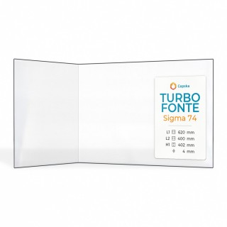 Turbo Fonte SIGMA 74 Glas - Gefaltet Kaminglas für Kaminofen