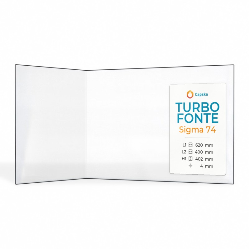 Vitre Turbo Fonte SIGMA 74 - Verre plié pour insert