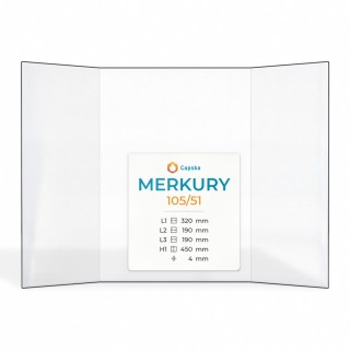 Vitre Merkury 105/51 - Verre Prismatique pour poêle à bois