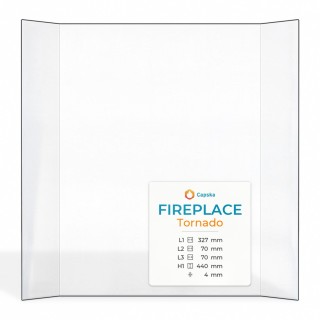 Vitre Fireplace Tornado 467 x 440 mm - Verre Prismatique - Capska