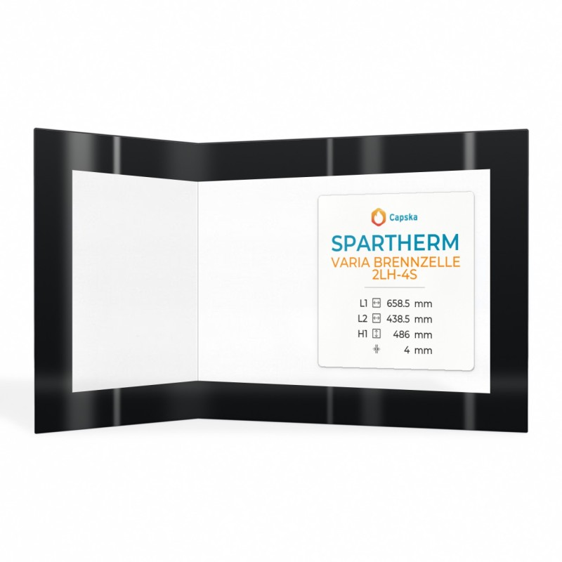 Vitre Spartherm VARIA BRENNZELLE 2LH-4S - Verre Plié Sérigraphié pour insert