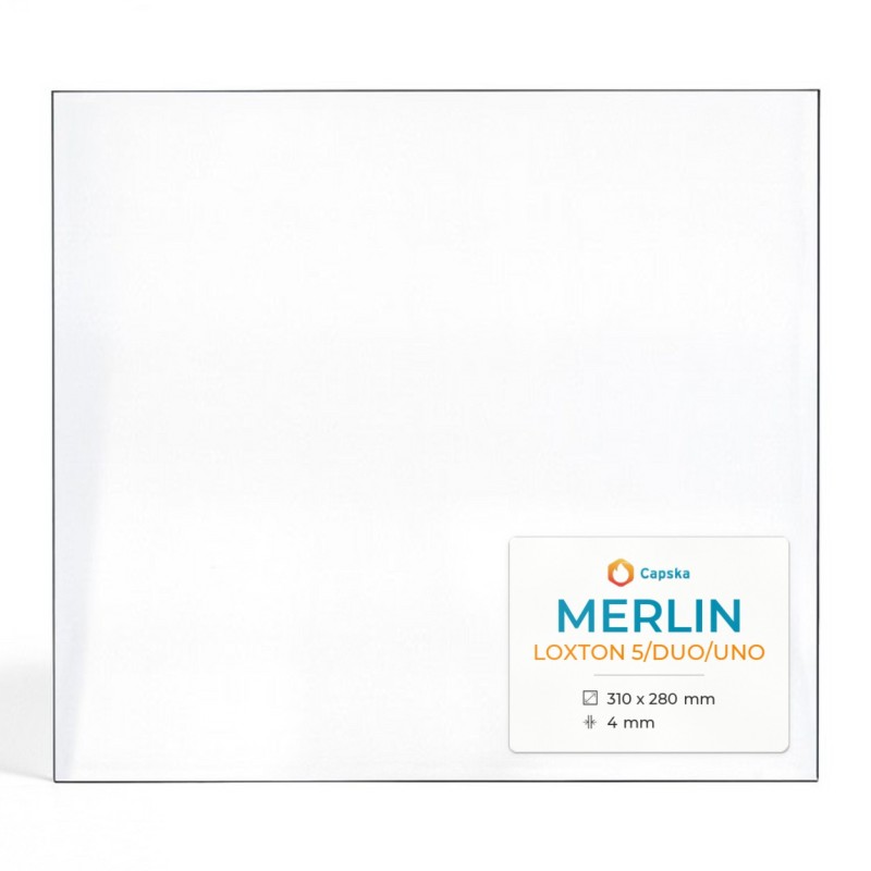 Merlin LOXTON 5/DUO/UNO Glass - Rectangular Panel for Wood Burning Stove