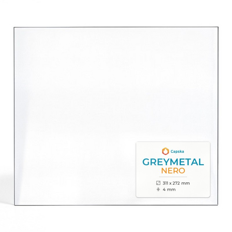 Greymetal NERO Glass - Rectangular Panel for Wood Burning Stove
