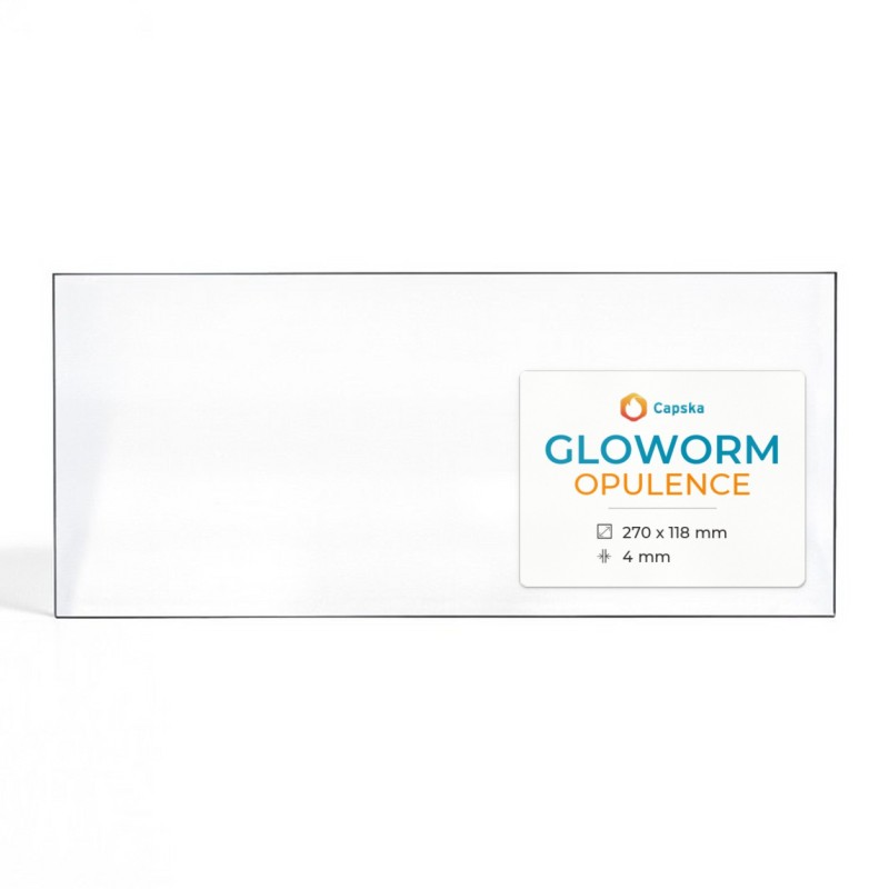 Gloworm OPULENCE Glas - Rechteck Kaminglas für Kaminofen