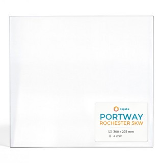 Portway ROCHESTER 5KW Glass - Rectangular Wood Burning Stove Panel
